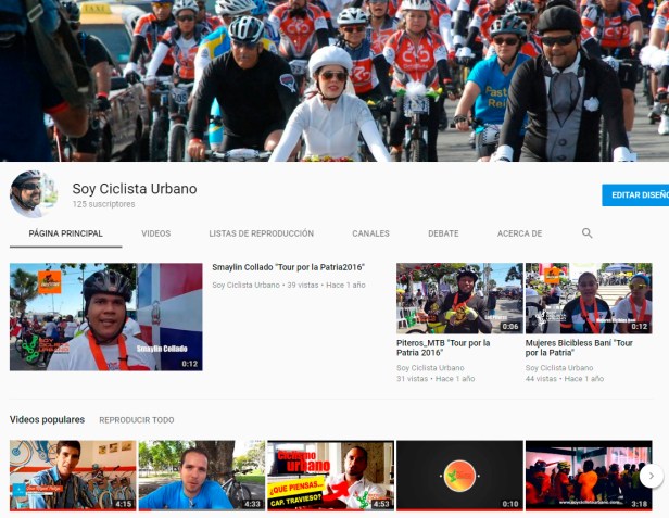 Canal de Youtube Soy Ciclista Urbano sobre el Ciclismo Urbano en Santo Domingo