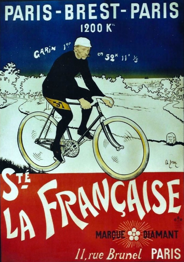 Ilustración de bicicleta La Française Diamant modelo para dama durante la Belle Époque