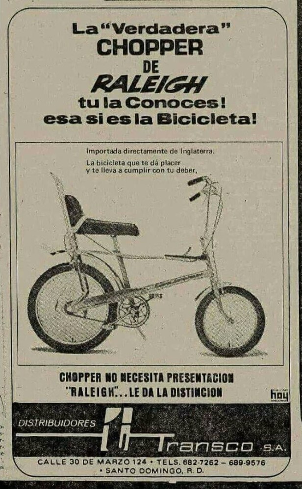 publicidad antigua de la bicicleta Raleigh Chopper clásica