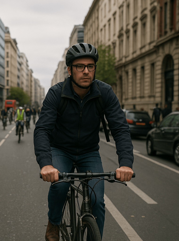 Patinetes eléctricos y bicicletas compartiendo carril bici en zona urbana