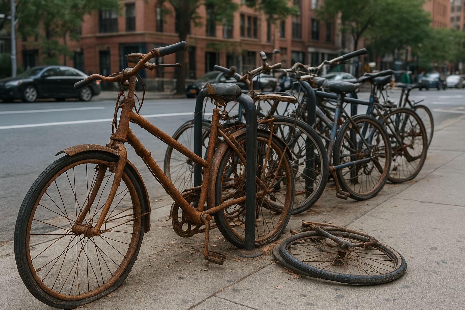 Bicicletas abandonadas en aceras globales: el reto urbano de Nueva York, Ámsterdam y América&nbsp;Latina